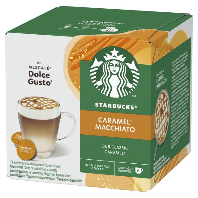 STARBUCKS Caramel Macchiato Coffee Pods by NESCAFE Dolce Gusto 12 per pack GOODS M&S