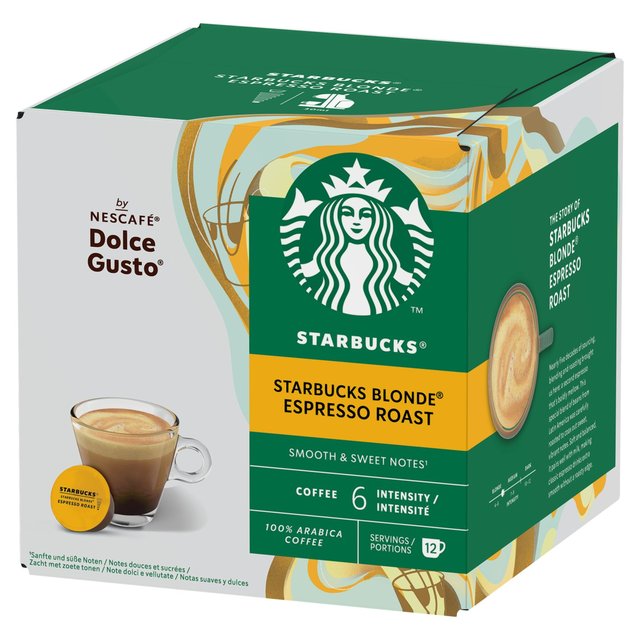 STARBUCKS Blonde Espresso Roast Coffee Pods by NESCAFE Dolce Gusto 12 per pack GOODS M&S