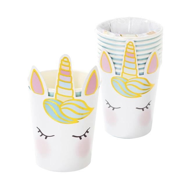 Unicorn Recyclable Paper Party Cups 8 per pack GOODS M&S