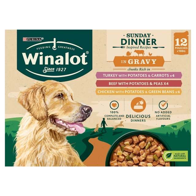 Winalot Sunday Dinner Mixed in Gravy Wet Dog Food    12 x 100g GOODS M&S