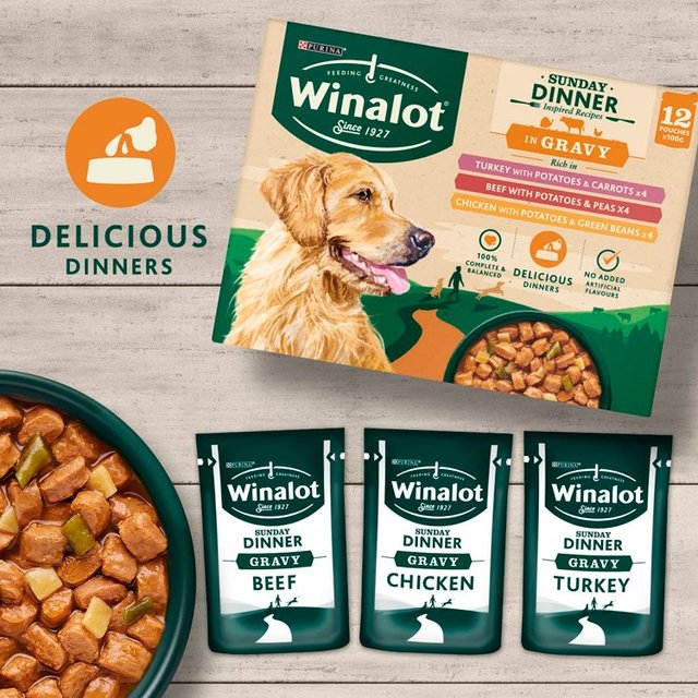 Winalot Sunday Dinner Mixed in Gravy Wet Dog Food    12 x 100g GOODS M&S