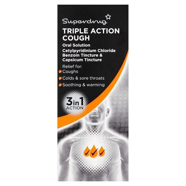 Superdrug Triple Action Cough Syrup 200ml GOODS Superdrug