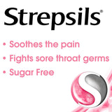 Strepsils Strawberry Sugar Free Sore Throat Lozenges 36 per pack GOODS M&S