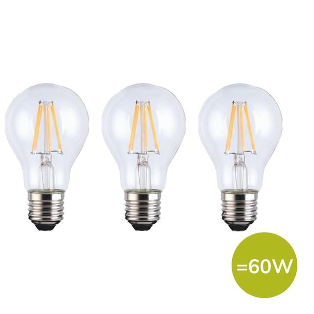 TCP Classic LED Clear Screw 60W Light Bulbs 3 per pack GOODS M&S
