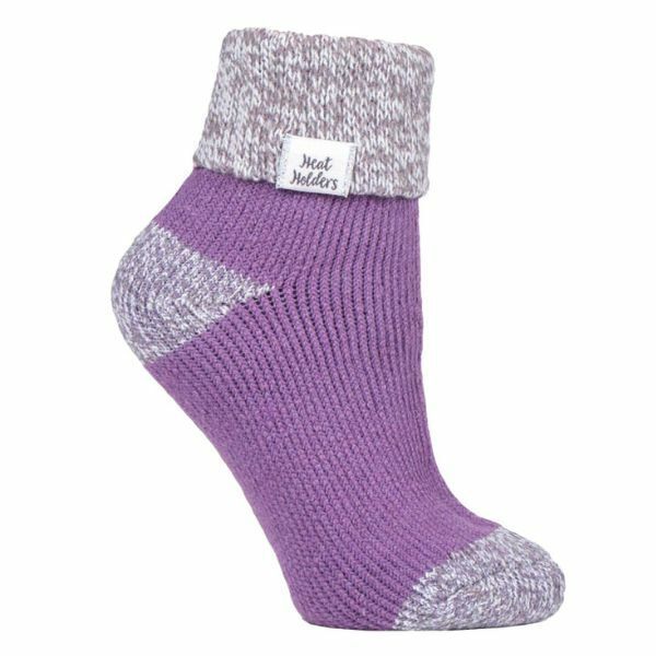 Heat Holders Ladies Thermal Lined Bed Socks 4-8 UK Lilac (S Rib)