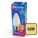 TCP Candle LED Coated Screw 40W Light Bulb GOODS M&S