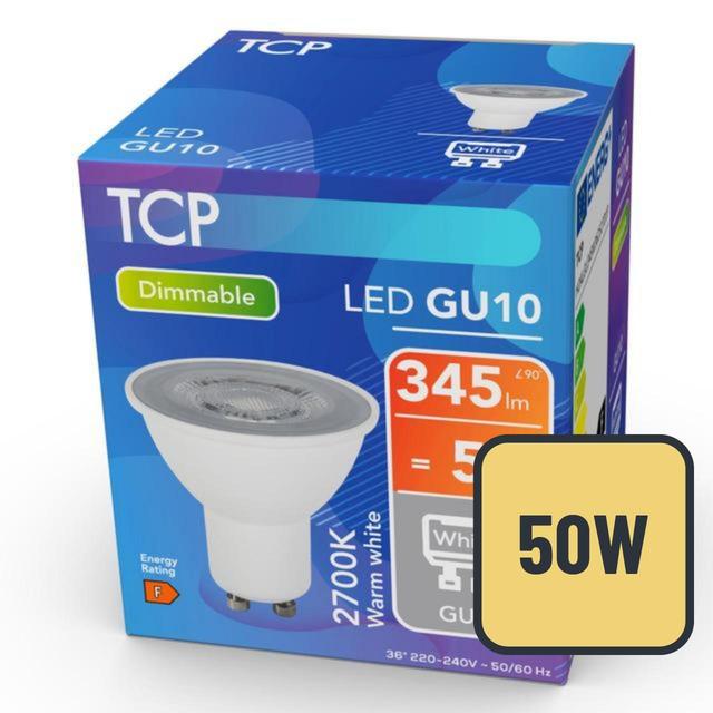 TCP Dimmable Spotlight Glass GU10 50W Light Bulb GOODS M&S