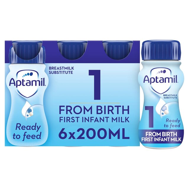 Aptamil 1 First Infant Baby Milk Formula Liquid Ready to Feed from Birth 6 x 200ml - McGrocer