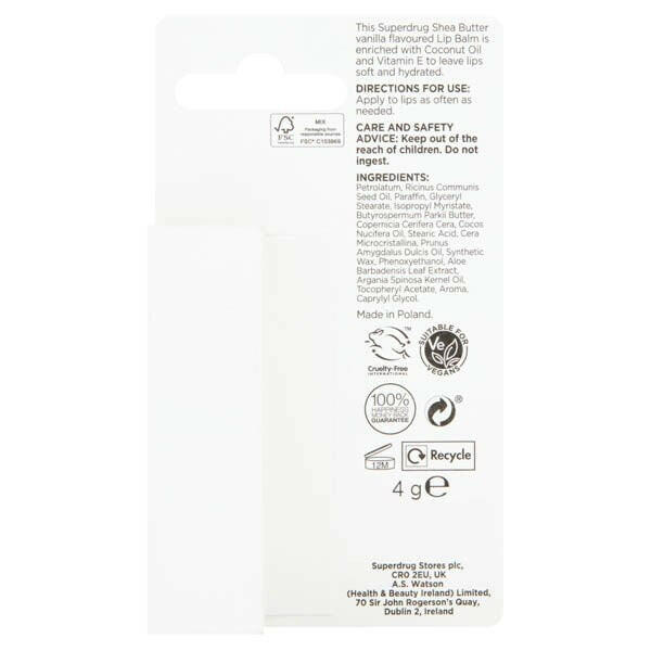 Superdrug Shea Butter Lip Balm 4g GOODS Superdrug