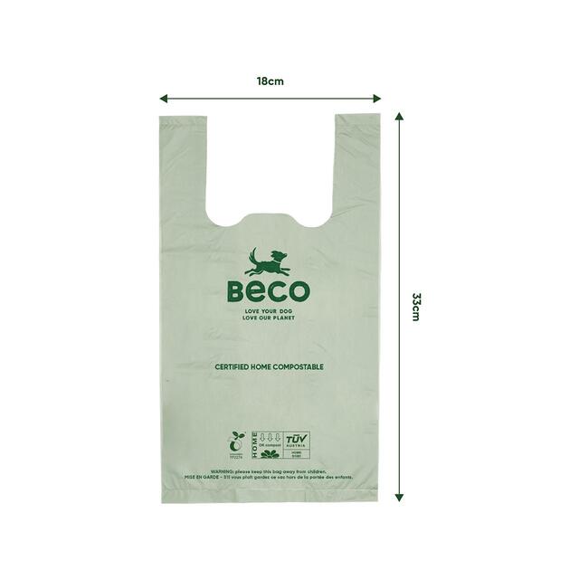 Beco Compostable Dog Poop Bags with Handles Unscented 96 per pack - McGrocer