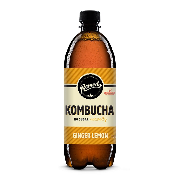Remedy Kombucha Ginger Lemon 4 x 330ml - McGrocer