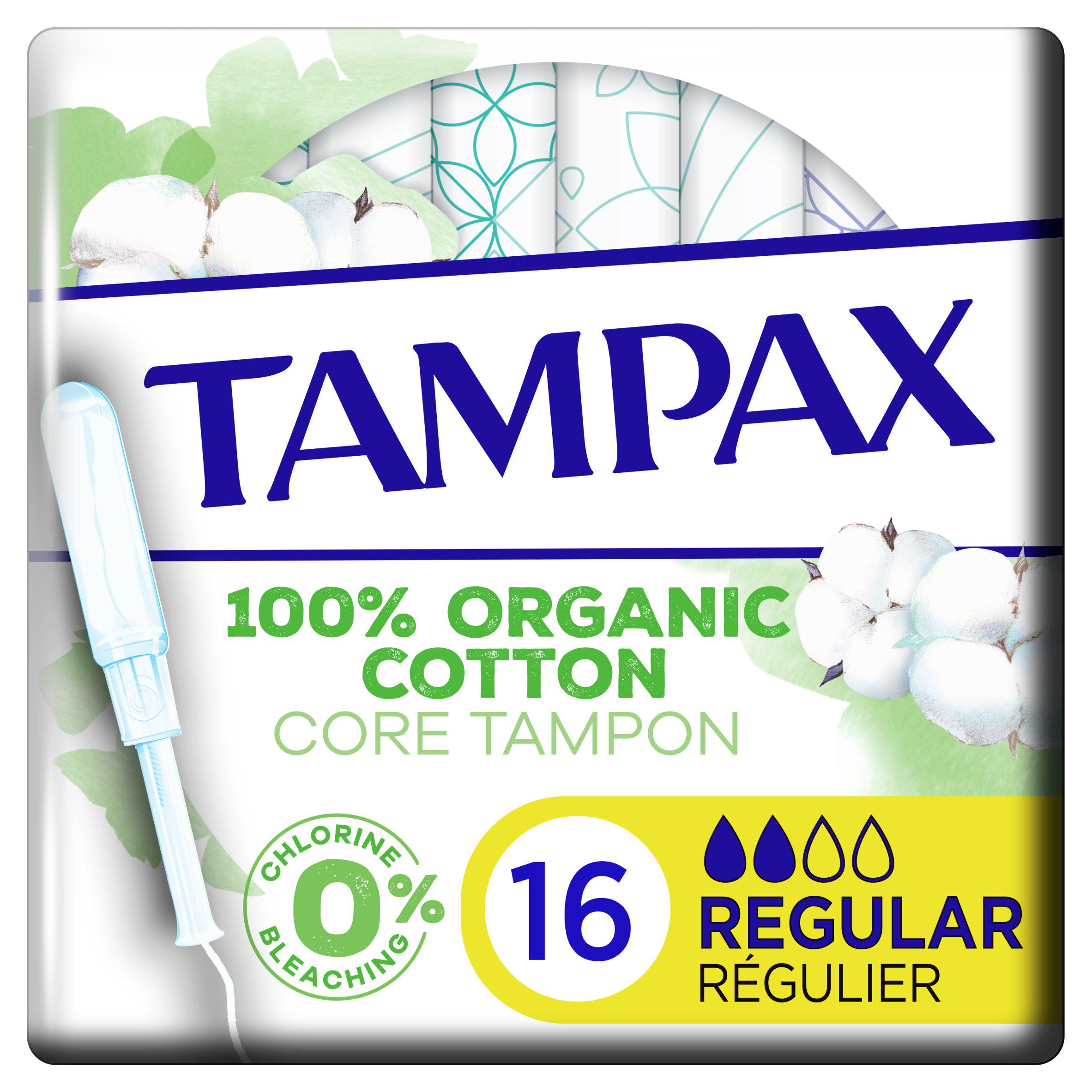 Tampax Organic Cotton Protection Regular Tampons Applicator x16 feminine care Sainsburys