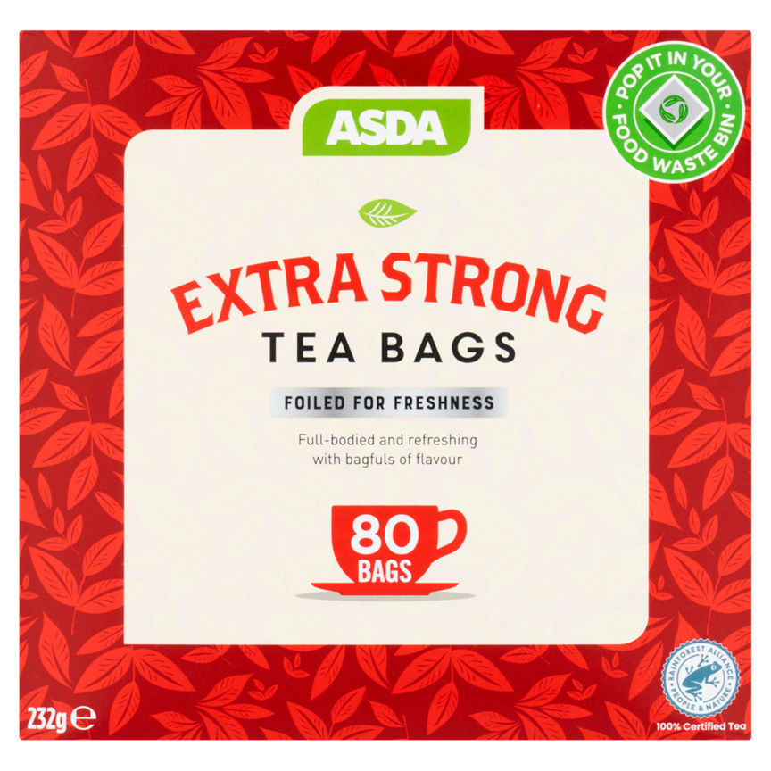 ASDA Extra Strong 80 Tea Bags 232g - McGrocer