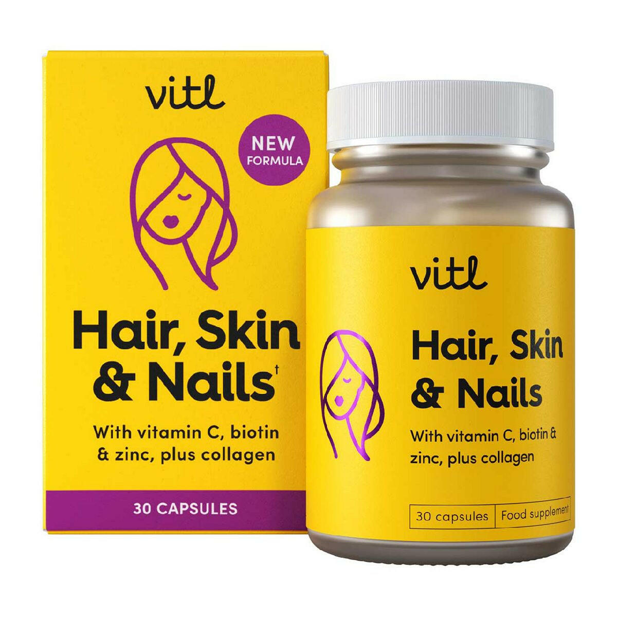 Vitl Hair, Skin & Nails Capsules 30s General Health & Remedies Boots