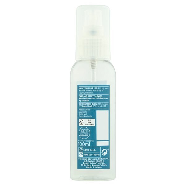 Superdrug Pump Travel Bottle 100ml GOODS Superdrug