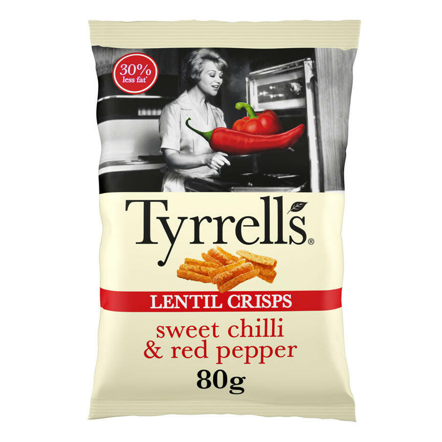 Tyrrells Lentil Crisps Sweet Chilli & Red Pepper 80g GOODS ASDA