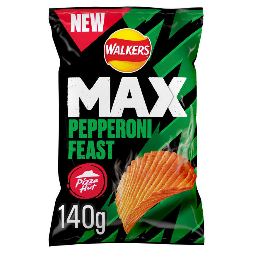 Walkers Max Pizza Hut Pepperoni Feast Sharing Crisps 140g GOODS ASDA