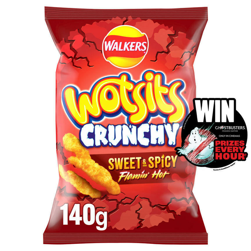 Walkers Wotsits Crunchy Flamin' Hot Sharing Snacks Crisps 140g GOODS ASDA