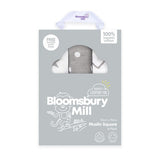 Bloomsbury Mill Organic Muslin Squares, Grey/White, 6 pack