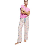 M&S Rib Pointelle Henley Pyjama Set, 10, Pink