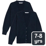 MS 2PK COTTON CARDIGAN WITH STAYNEW 7-8 Y