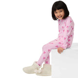 MS Heart Stem Rib PJ 3-4 Years Pink Mix