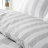 Catherine Lansfield Cove Stripe Double Duvet Set Silver