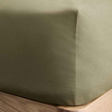 M&S Cotton Rich Fitted Sheet Super King Size, Green
