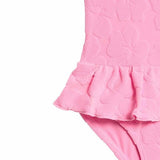 MS Girls Floral Textured Frill Swimming Costume 6-7 Years Pink