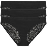 MS 3pk Lace Bikini Knickers 18 Black