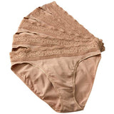 MS Collection Cotton Lycra Lace Knickers 5 Pack 14 Rose Quartz