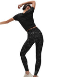 M&S Goodmove, Go Move Printed High Waisted Gym Leggings, Size 14, Grey