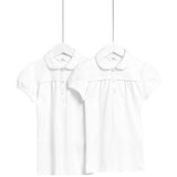 M&S Girls Regular School Polo, 6-7 Years, White