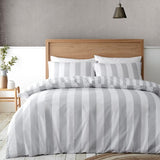 Catherine Lansfield Cove Stripe King Duvet Set Silver