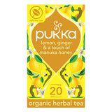 Pukka Organic Lemon GingerManuka Honey Tea x20 Compostable Herbal TeaBags