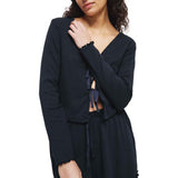 M&S Rib Pointelle Lounge Shortie Set, XL, Navy