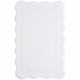 M&S Pure Cotton Scalloped Bath Mat, White