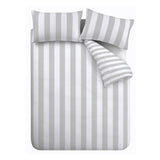 Catherine Lansfield Cove Stripe Single Duvet Set Silver