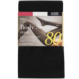 MS Womens 80 Denier Body Sensor Tights Size M Black
