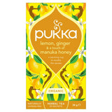 Pukka Organic Lemon GingerManuka Honey Tea x20 Compostable Herbal TeaBags