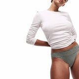 M&S Womens, Cotton Blend Printed Bikini Knickers, Size 14, Green