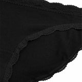 MS Womens Cotton Rich Lace Bikini Knickers 8 Black