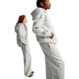 M&S Girls Wide Leg Cotton Rich Joggers, 7-8 Y, Grey Marl