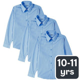 MS Boys Slim Fit Easy to Iron Shirts 10-11 Years Blue