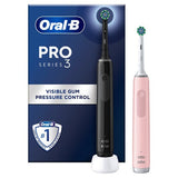 Oral-B Pro 3 3900 Black Pink Electric Toothbrush Duo Pack