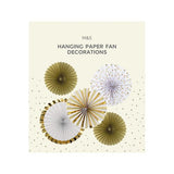 M&S Gold & Silver Hanging Paper Fan Decorations