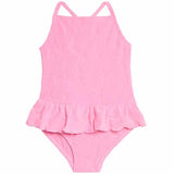MS Girls Floral Textured Frill Swimming Costume 4-5 Years Pink