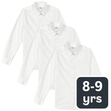 M&S Girls' Slim Fit Easy to Iron Blouses, Size 8-9 Years, White