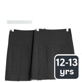 M&S 2Pk Pleated Skirt, 12-13 Years, Grey