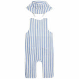 MS Blue Striped Romper 6-9 Months Blue